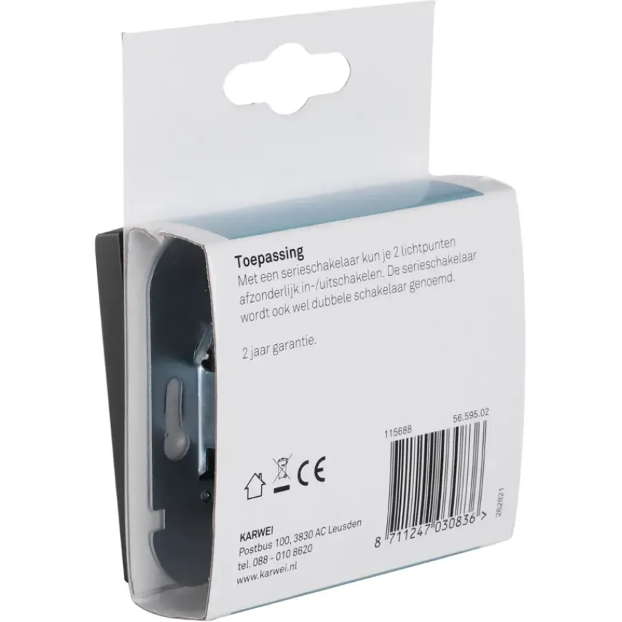 Schakelaars|Stopcontacten & Overige Contactdozen > KARWEI Zenith serieschakelaar mat zwart