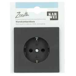Inbouw Schakelmateriaal|Stopcontacten & Overige Contactdozen > KARWEI Zenith wandcontactdoos mat zwart