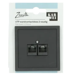 Inbouw Schakelmateriaal|Stopcontacten & Overige Contactdozen > KARWEI Zenith wandcontactdoos UTP mat zwart