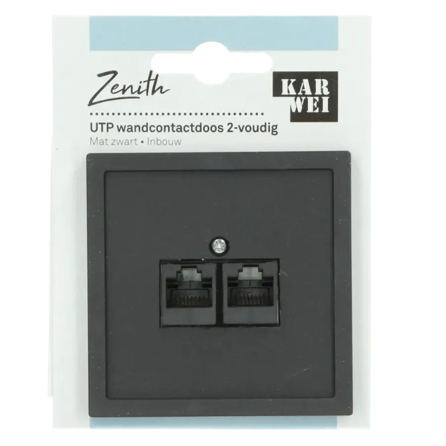 Inbouw Schakelmateriaal|Stopcontacten & Overige Contactdozen > KARWEI Zenith wandcontactdoos UTP mat zwart