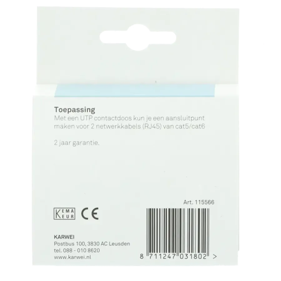 Inbouw Schakelmateriaal|Stopcontacten & Overige Contactdozen > KARWEI Zenith wandcontactdoos UTP mat zwart