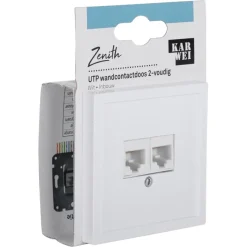 Inbouw Schakelmateriaal|Stopcontacten & Overige Contactdozen > KARWEI Zenith Wandcontactdoos UTP Wit