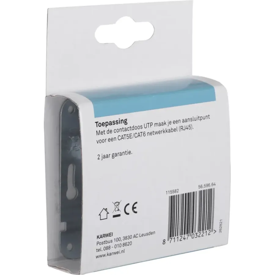 Inbouw Schakelmateriaal|Stopcontacten & Overige Contactdozen > KARWEI Zenith Wandcontactdoos UTP Wit
