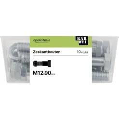 KARWEI zeskantbout deeldraad M12x90 mm 10 stuks