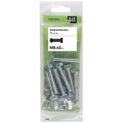 KARWEI zeskantbout voldraad M8x40 mm 10 stuks