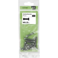 KARWEI zeskantbout voldraad rvs M5x25 mm 8 stuks