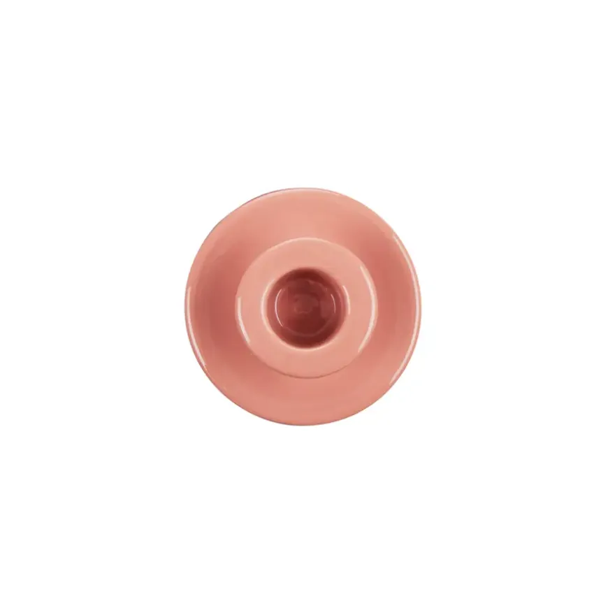 Keramieken kandelaar roze 8,5x8,5x19,5cm
