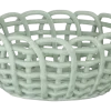 Keramieken mand groen 23x23x10,3cm