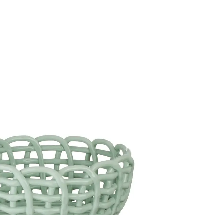 Keramieken mand groen 23x23x10,3cm