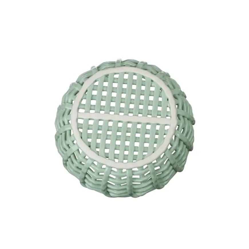 Keramieken mand groen 23x23x10,3cm