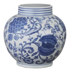 Keramieken vaas wit blauw 26x26x25,5cm