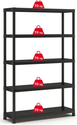 Keter Plus stellingkast kunststof zwart 120 x 40 x 187 cm