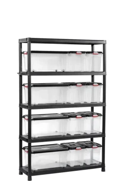 Keter Plus stellingkast kunststof zwart 120 x 40 x 187 cm