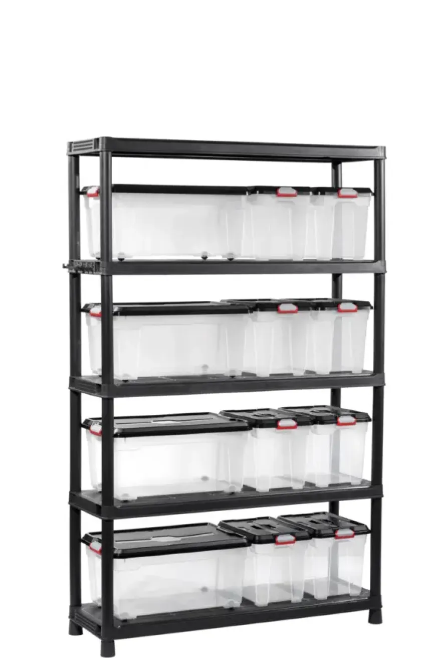 Keter Plus stellingkast kunststof zwart 120 x 40 x 187 cm