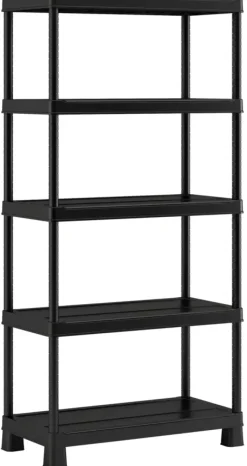 Keter Plus stellingkast - 5 planken - 90x40x182cm - zwart