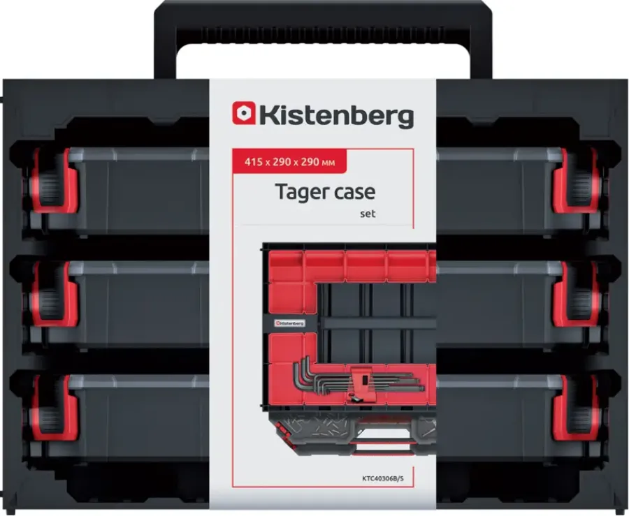 Gereedschapskisten & Opbergsystemen > Kistenberg Kirstenberg Ladebox met 3x organizer 390x284x60 mm