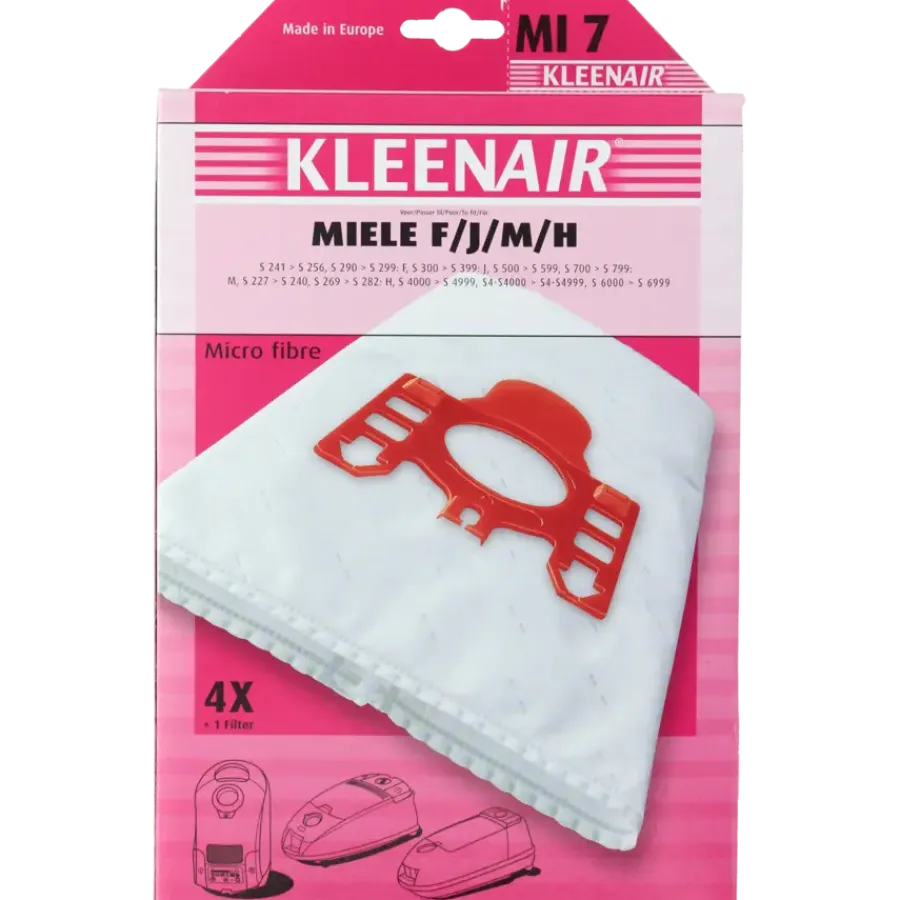 Overige Elektrisch Gereedschap Accessoires|Stofzuigerbenodigdheden > Kleenair Stofzuigerzak Miele F/J/M/H MI 7 4 stuks + 1 filter