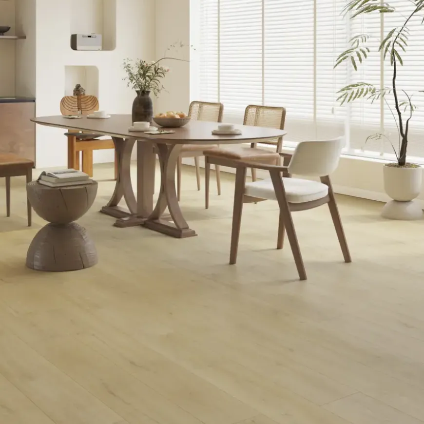 Kleurstaal click PVC Basic crème bruin houtlook