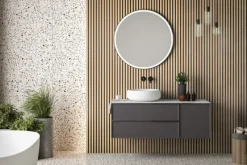 Kleurstalen|Wandpanelen > Geen Kleurstaal lattenwand badkamer licht eiken 30x20 cm