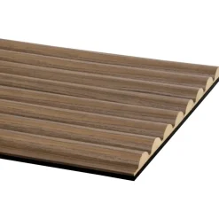 Akoestische Wandpanelen|Kleurstalen > CanDo Kleurstaal lattenwand Decowall Acoustic Curve walnoot 25x30cm