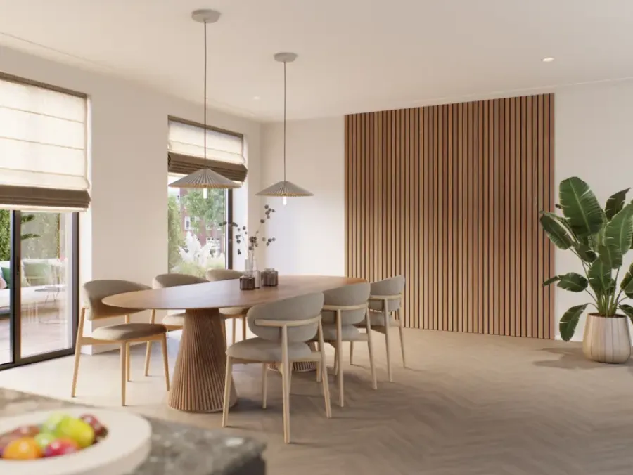 Akoestische Wandpanelen|Kleurstalen > CanDo Kleurstaal lattenwand Decowall Advanced brons eiken 25x30cm