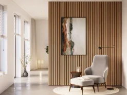 Akoestische Wandpanelen|Kleurstalen > CanDo Kleurstaal lattenwand Decowall Advanced brons eiken 25x30cm