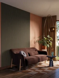 Akoestische Wandpanelen|Kleurstalen > CanDo Kleurstaal lattenwand Decowall Acoustic Curve salie 25x30cm