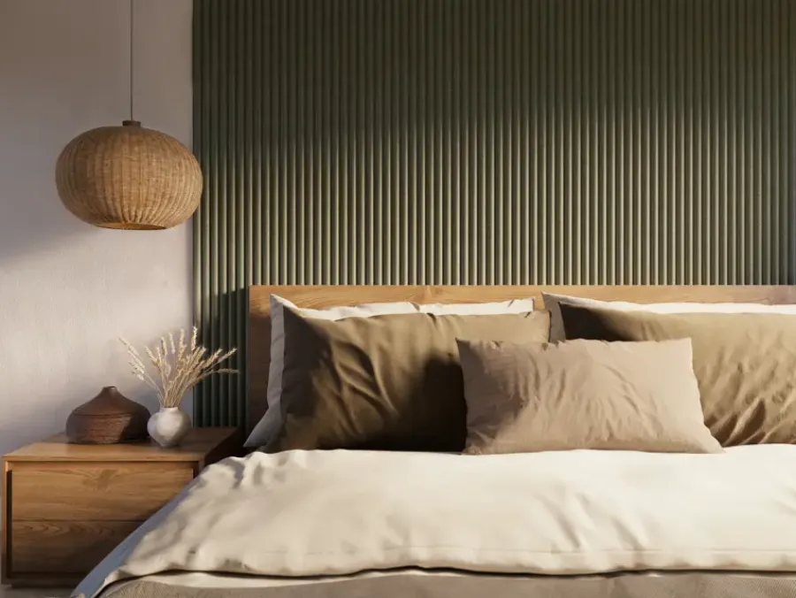 Akoestische Wandpanelen|Kleurstalen > CanDo Kleurstaal lattenwand Decowall Acoustic Curve salie 25x30cm