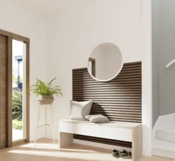 Akoestische Wandpanelen|Kleurstalen > CanDo Kleurstaal lattenwand Decowall Acoustic walnoot 25x30cm