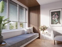 Akoestische Wandpanelen|Kleurstalen > CanDo Kleurstaal lattenwand Decowall Acoustic walnoot 25x30cm