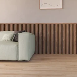 Akoestische Wandpanelen|Kleurstalen > CanDo Kleurstaal lattenwand Decowall Acoustic walnoot 25x30cm