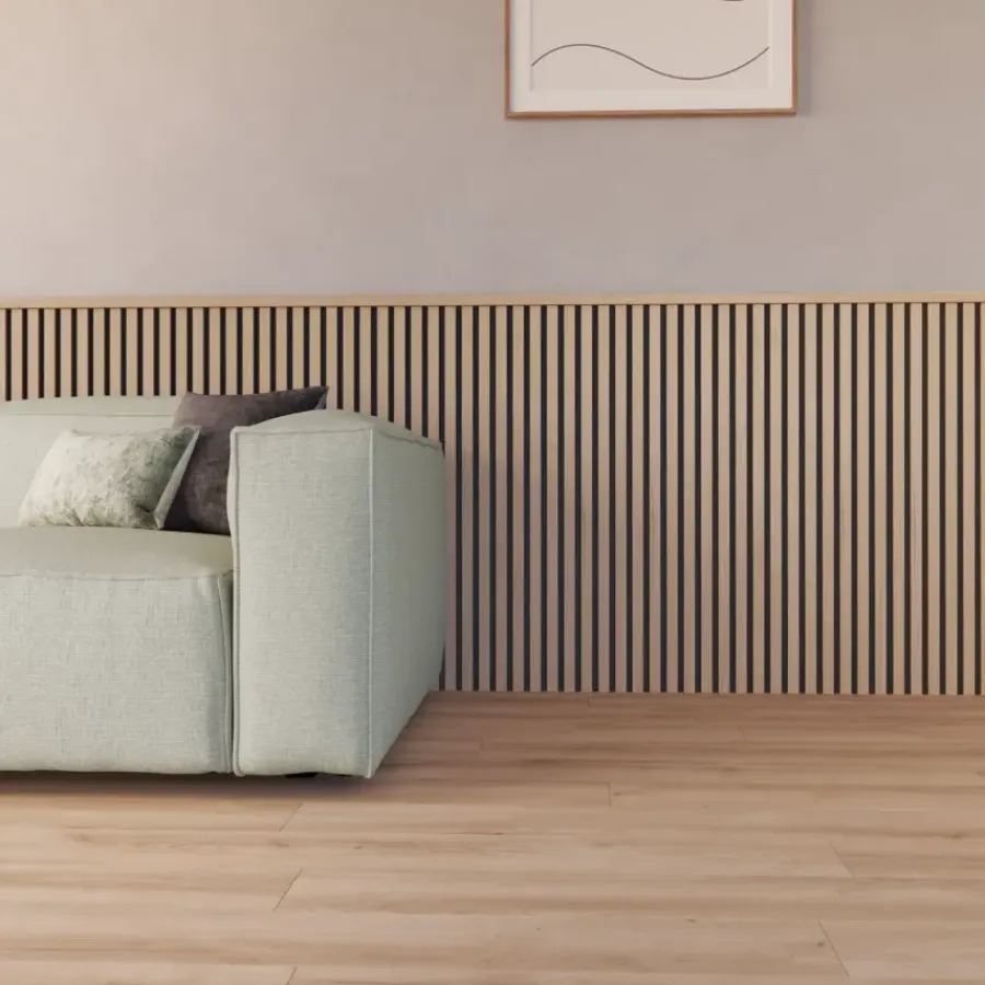 Akoestische Wandpanelen|Kleurstalen > CanDo Kleurstaal lattenwand Decowall Acoustic natuur eiken 25x30cm