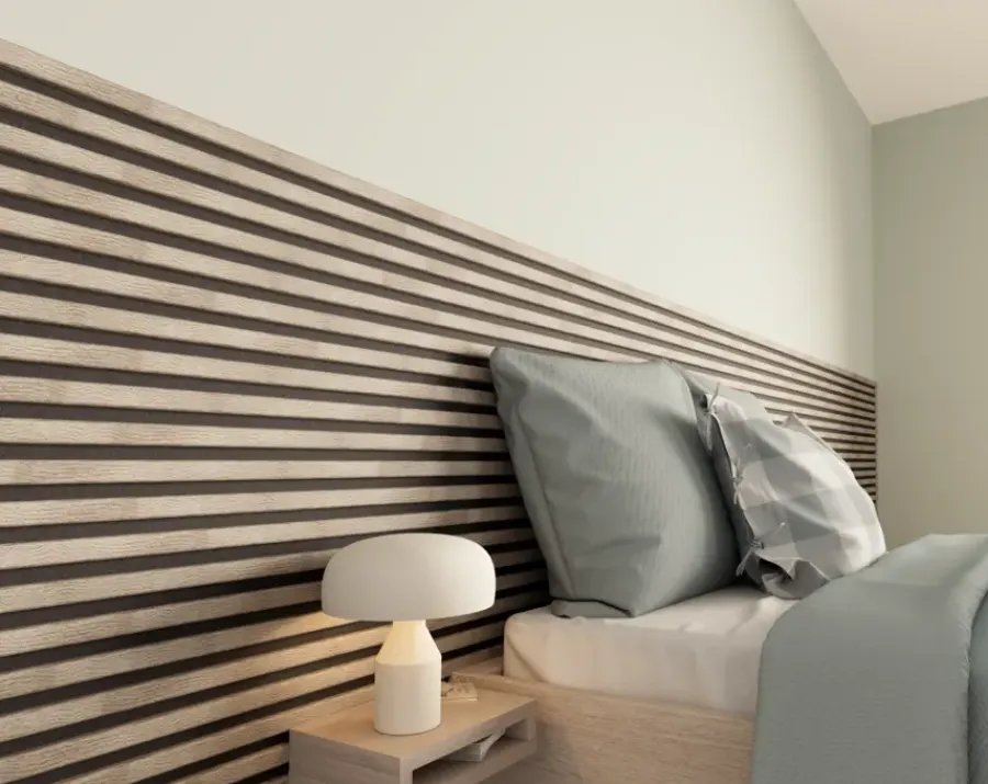 Akoestische Wandpanelen|Kleurstalen > CanDo Kleurstaal lattenwand Decowall Acoustic grijs eiken 25x30 cm