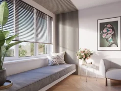 Akoestische Wandpanelen|Kleurstalen > CanDo Kleurstaal lattenwand Decowall Acoustic vergrijsd eiken 25x30cm