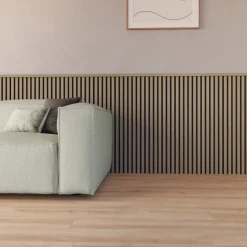 Akoestische Wandpanelen|Kleurstalen > CanDo Kleurstaal lattenwand Decowall Acoustic vergrijsd eiken 25x30cm