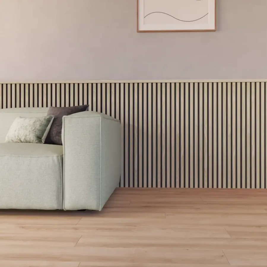 Akoestische Wandpanelen|Kleurstalen > CanDo Kleurstaal lattenwand Decowall Acoustic eiken 25x30cm