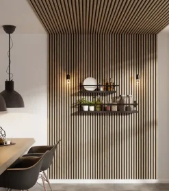 Akoestische Wandpanelen|Kleurstalen > CanDo Kleurstaal lattenwand Decowall Acoustic eiken 25x30cm
