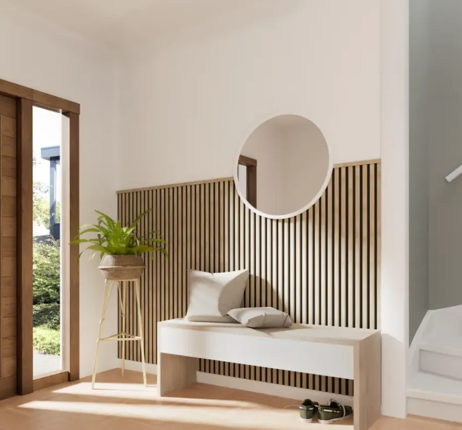 Akoestische Wandpanelen|Kleurstalen > CanDo Kleurstaal lattenwand Decowall Acoustic eiken 25x30cm