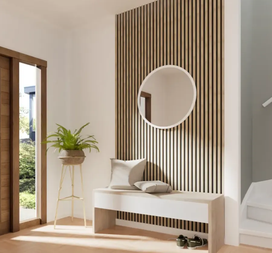 Akoestische Wandpanelen|Kleurstalen > CanDo Kleurstaal lattenwand Decowall Acoustic eiken 25x30cm