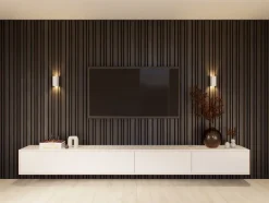 Akoestische Wandpanelen|Kleurstalen > CanDo Kleurstaal lattenwand Decowall Acoustic Blend lava eiken 25x30cm