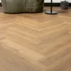 Kleurstaal Lundia click PVC Helder Irena visgraat bruin houtlook