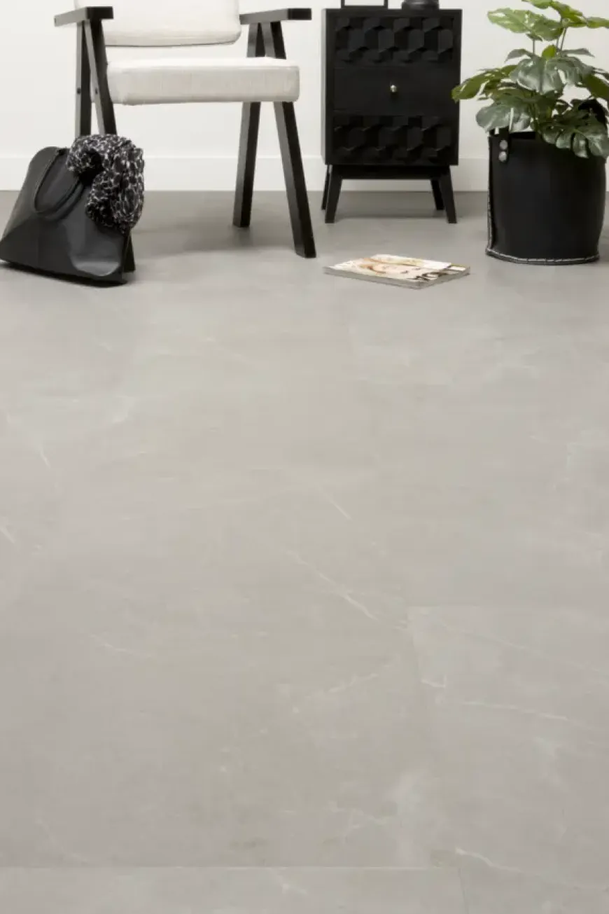 Kleurstaal Lundia click PVC Stoer Alvor lichtgrijs steenlook