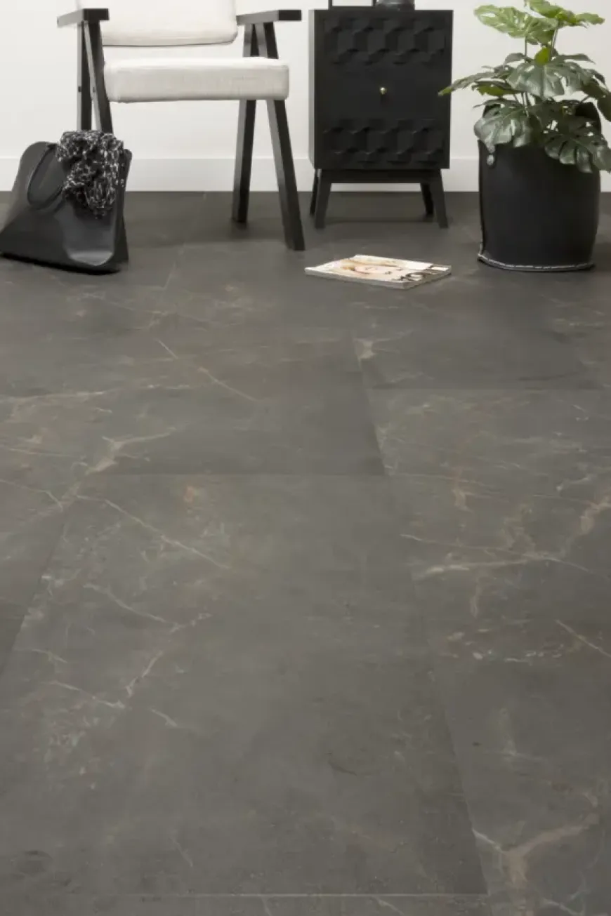 Kleurstaal Lundia click PVC Stoer Arne donkergrijs steenlook