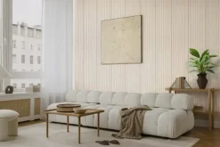 Akoestische Wandpanelen|Kleurstalen > Silentlines Kleurstaal viltpaneel met golf beige 20x30 cm