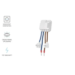 Draadloze Schakelaars|Schakelaars > KlikAanKlikUit AWS-3500S mini inbouw schakelaar stopcontact