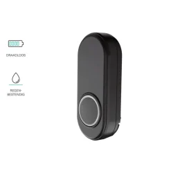 Intercoms & Deurbellen|Elektronische Beveiliging > KlikAanKlikUit Draadloze drukknop ACDB-8000A Zwart