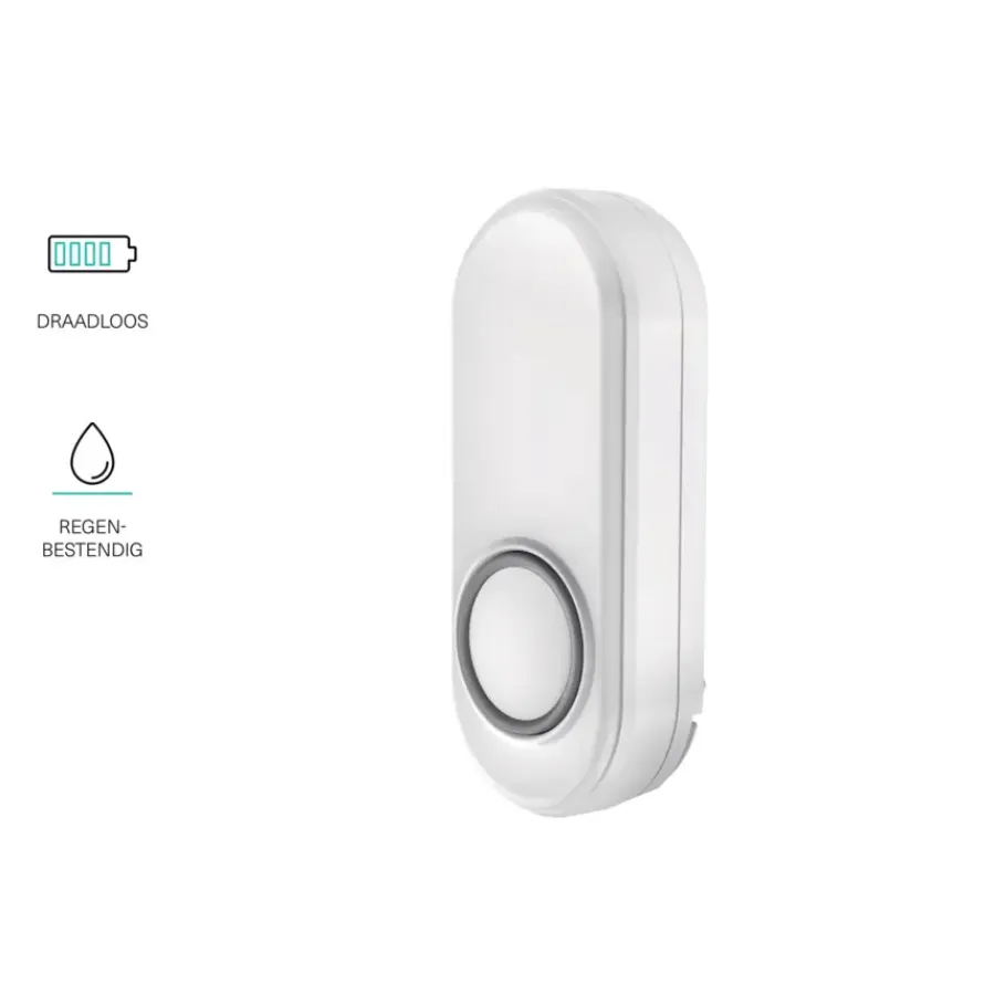 Intercoms & Deurbellen|Elektronische Beveiliging > KlikAanKlikUit Draadloze drukknop ACDB-8000A W