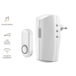 Intercoms & Deurbellen|Elektronische Beveiliging > KlikAanKlikUit Plug-in draadloze deurbelset ACDB-8000AC