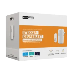 Intercoms & Deurbellen|Elektronische Beveiliging > KlikAanKlikUit Plug-in draadloze deurbelset ACDB-8000AC
