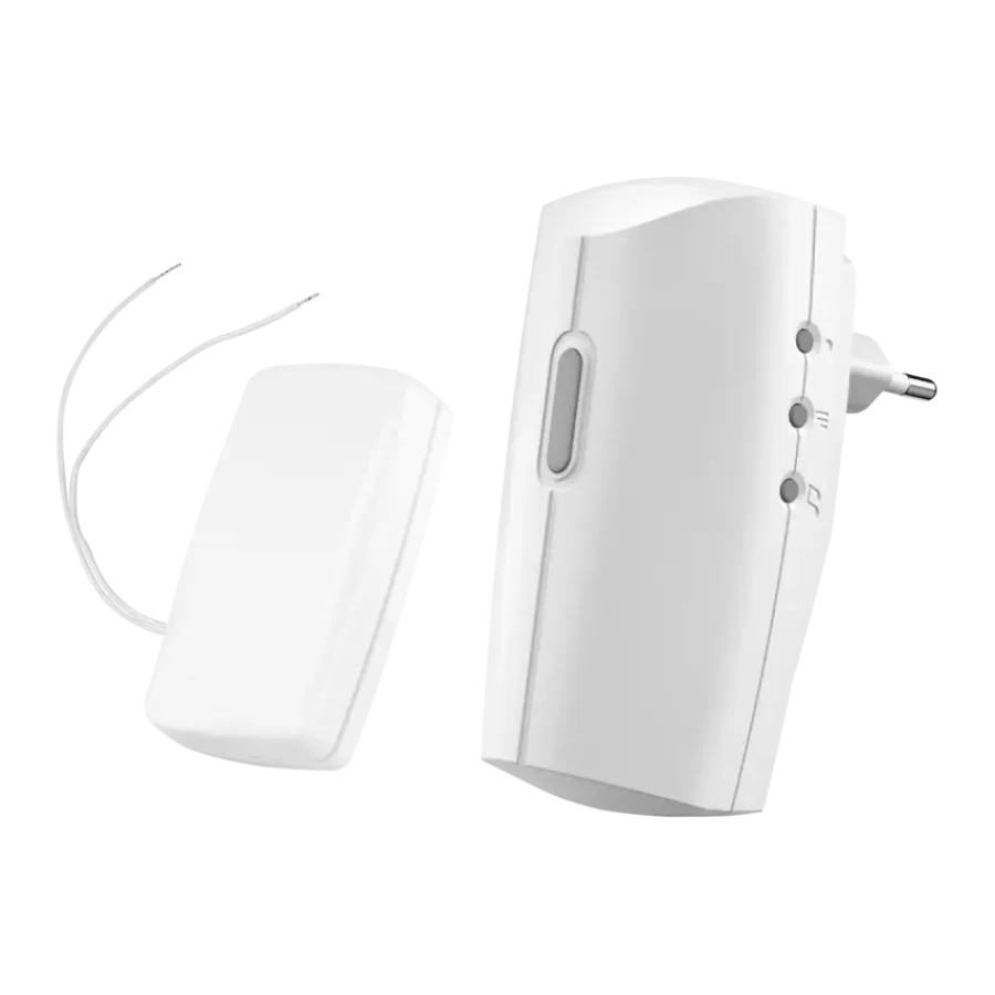 Intercoms & Deurbellen|Elektronische Beveiliging > KlikAanKlikUit Plug-in draadloze deurbelset met zender ACDB-8000BC
